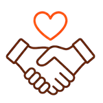 icono corazón y manos